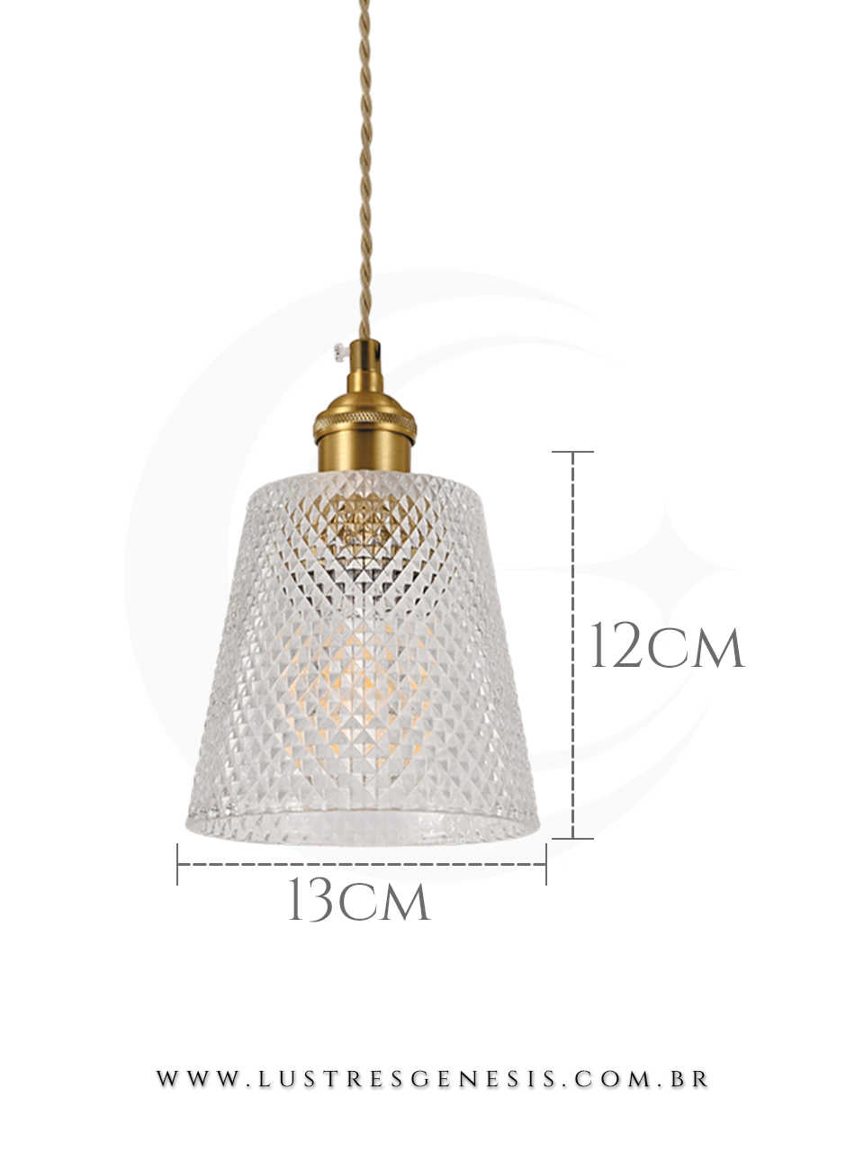 A Luminaria Pendente com acabamento em metal bronze e cupula de vidro transparente e ideal para renovar seu ambiente.